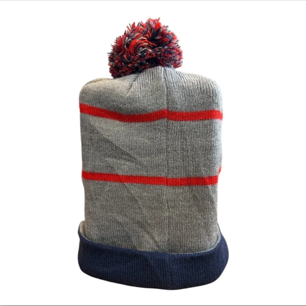 Tommy Hilfiger Men’s Gray, Red and Navy Blue Knit Winter Pom Beanie
